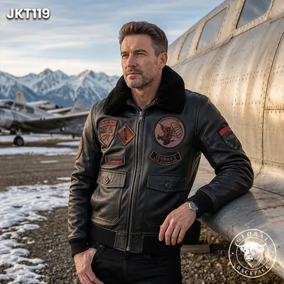 Men's Genuine Leather Air Force Flying Suit Sheep Jacket