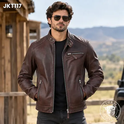 Men’s Genuine Leather Classic Sheepskin Jacket