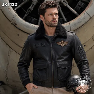 Men’s Genuine Cowhide Cotton Lined Flight Jacket