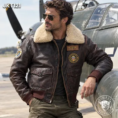Men’s Genuine Leather & Cotton Lining G-1 Premium Flight Jacket