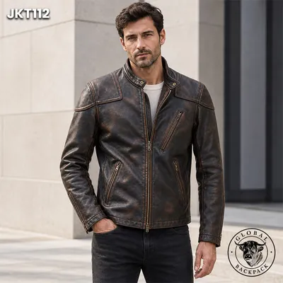 Men's Genuine Horsehide Motorcycle Leather Jacket