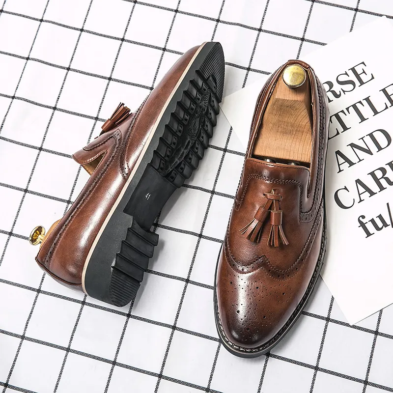 Genuine Leather Trendy British Formal Shoes 
