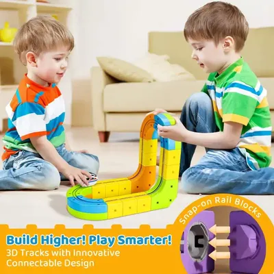 Electric 3D Train Set Flexible Race Track