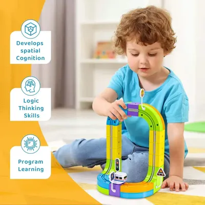 Electric 3D Train Set Flexible Race Track