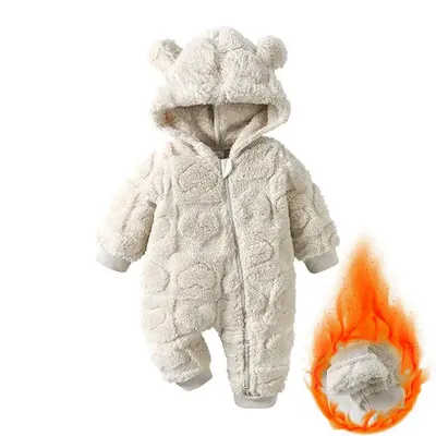 Baby Winter Korean Style fleece-lined Jumpsuit