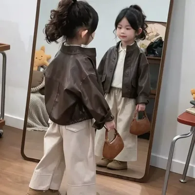 New Stylish And Fashionable Girls Trendy Leather Jacket