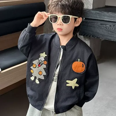 Children's Korean style sports cardigan coat