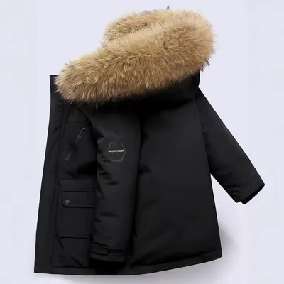 Boys' New Style Winter  Fur Collar Cotton Jacket
