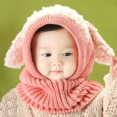 Baby Winter Korean Style Princess Wool Scarf Hat