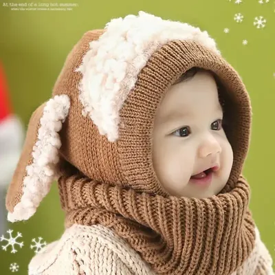 Baby Winter Korean Style Princess Wool Scarf Hat