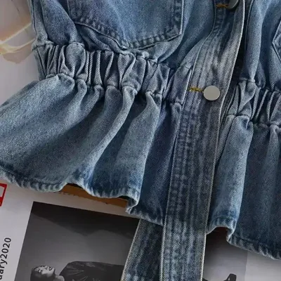 New Korean Style Girls' Denim Short Top Jacket