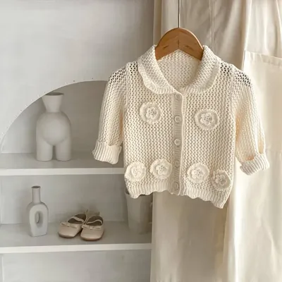 Knit Baby Girl Sleeve Casual Cotton Sweater