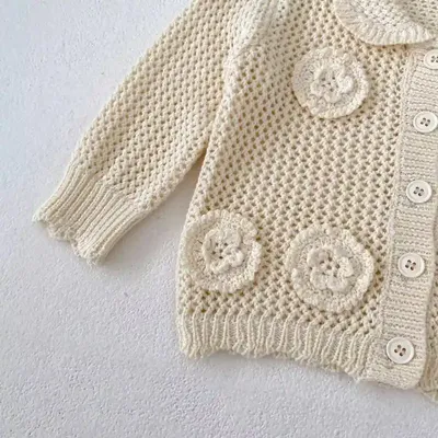 Knit Baby Girl Sleeve Casual Cotton Sweater