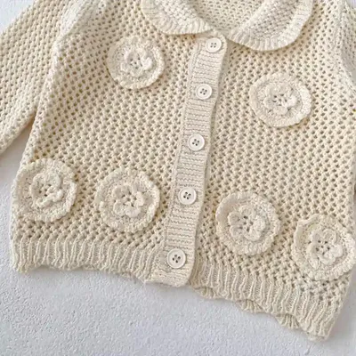 Knit Baby Girl Sleeve Casual Cotton Sweater