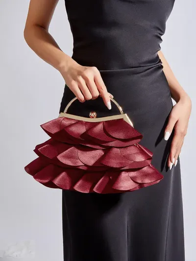  Metal Handle Chain Handbag