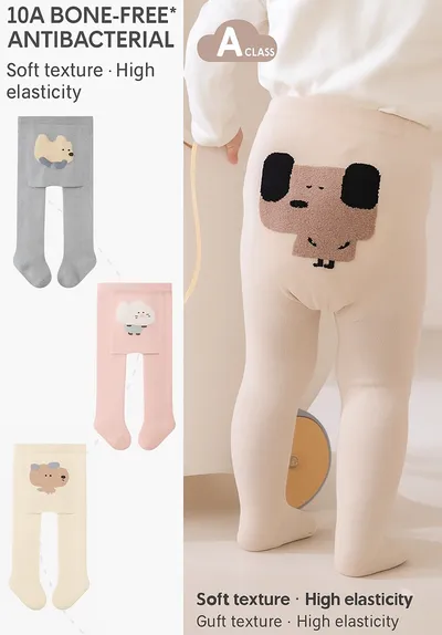 Soft Cartoon Baby Tights – High Elasticity Bone-Free Antibacterial Socks