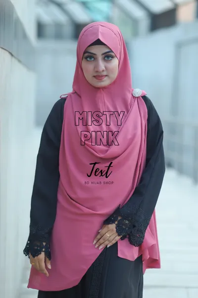 জিপার সিস্টেম এক্সট্রা লার্জ হিজাব Colour Name-Misty pink