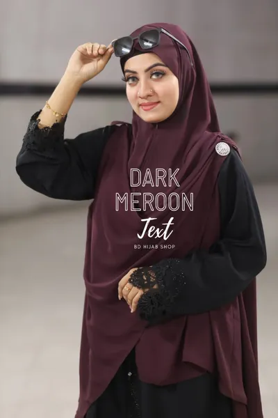 জিপার সিস্টেম এক্সট্রা লার্জ হিজাব Colour Name-Dark meroon