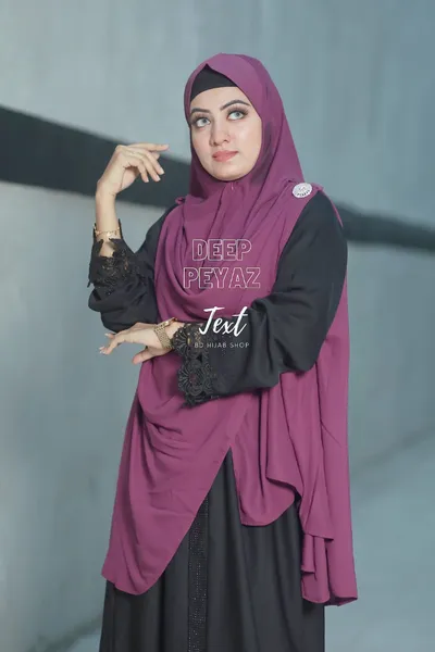 জিপার সিস্টেম এক্সট্রা লার্জ হিজাব Colour Name-Deep Piyaz
