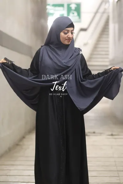 জিপার সিস্টেম এক্সট্রা লার্জ হিজাব Colour Name-Dark Ash