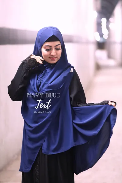 জিপার সিস্টেম এক্সট্রা লার্জ হিজাব Colour Name-Naby Blue 