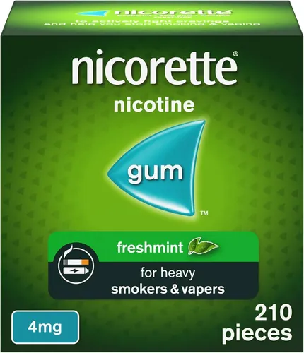 Nicorette freshmint 4mg Nicotine Gum For heavy Smokers & Vapers 210pcs
