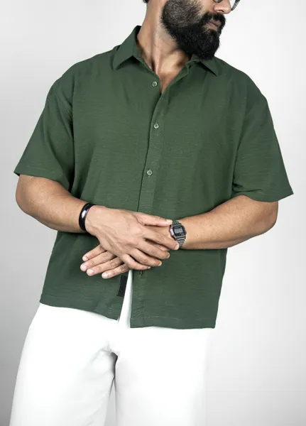 Basics Resort Shirts In Olive