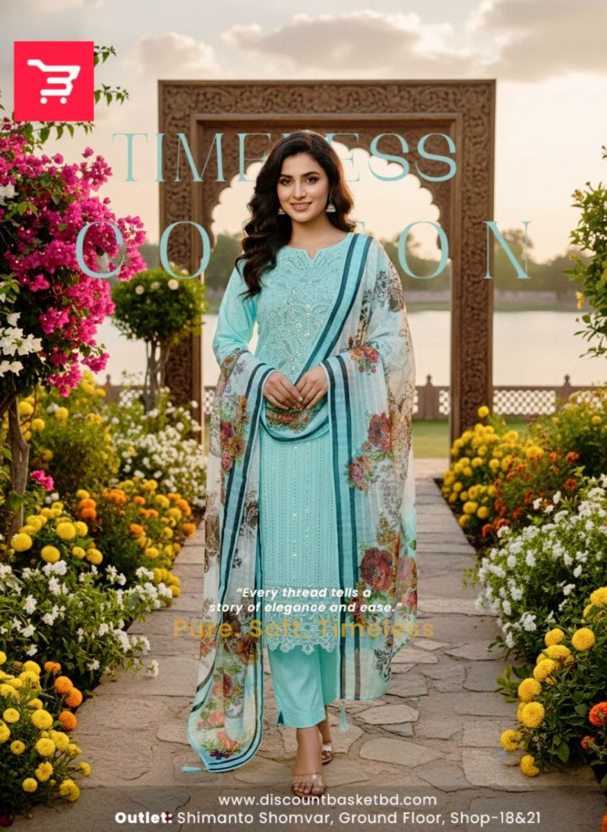 Luxury Embroidered Lawn Cutwork Three-Piece Suit - Pastel Blue / Aqua