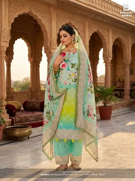 Pakistani Inspired Printed Swizz Lawn Dress