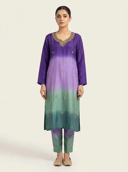 Exclusive Designer Tie-Dye Karchupi Work 2-Piece Kaftan Set Collection