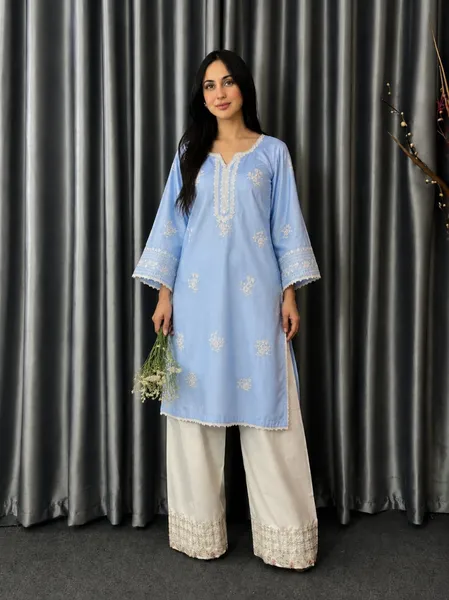 Premium Embroidered Two-Piece Set for Women 