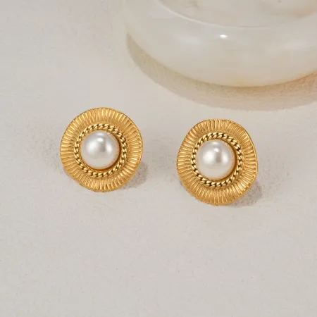  Stainless Steel Pearl Stud Earring