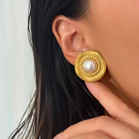  Stainless Steel Pearl Stud Earring