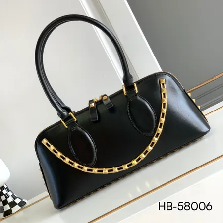 Genuine Leather Rivet Handbag