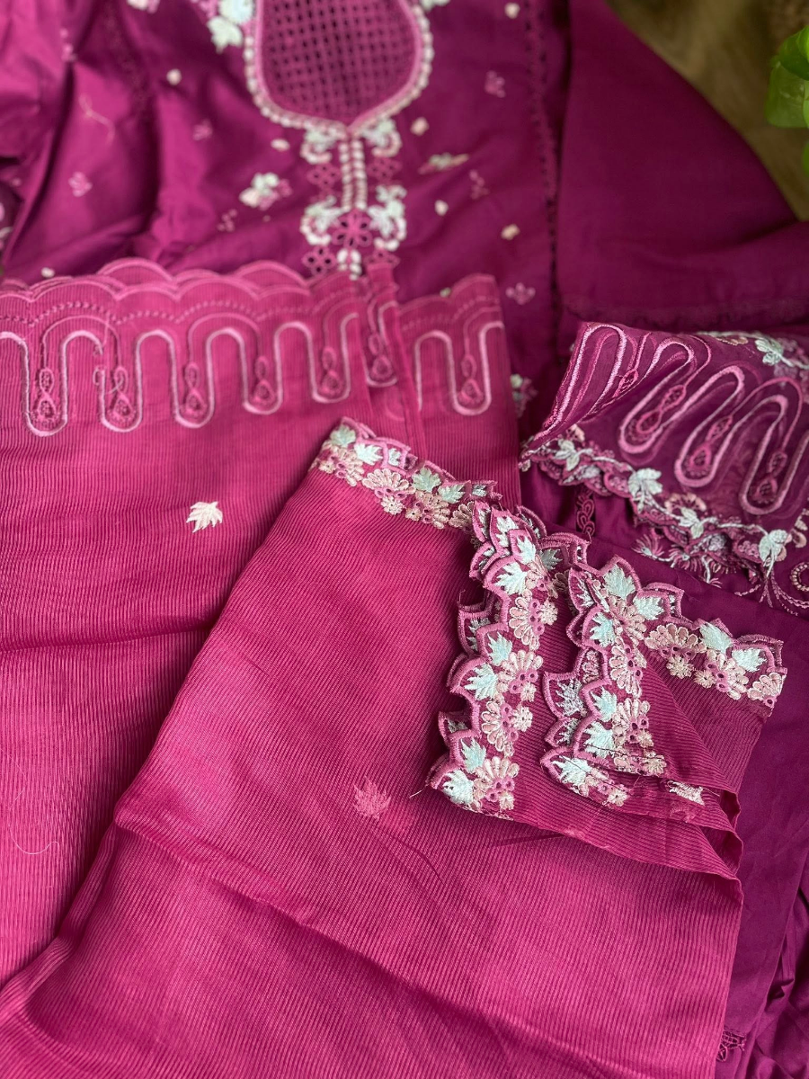 Pakistani Original Hayat’s Luxury Cotton Stitched 3Pcs _ Deep Purple