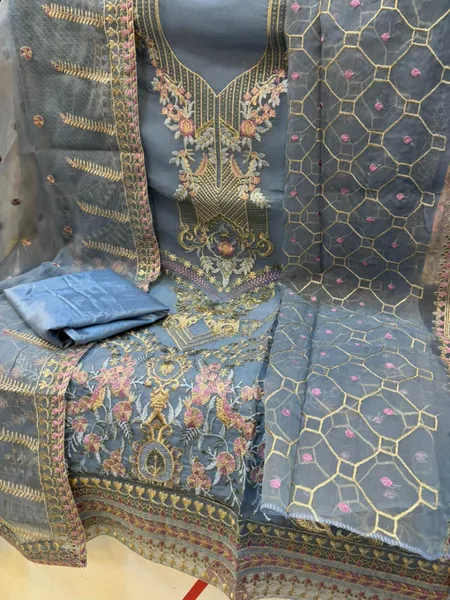 Premium Gold Organza Party Dress