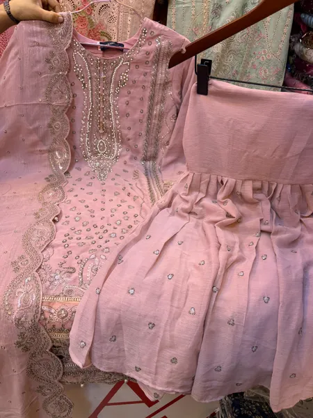 Premium Chiffon Gharara with Artisan Detailing