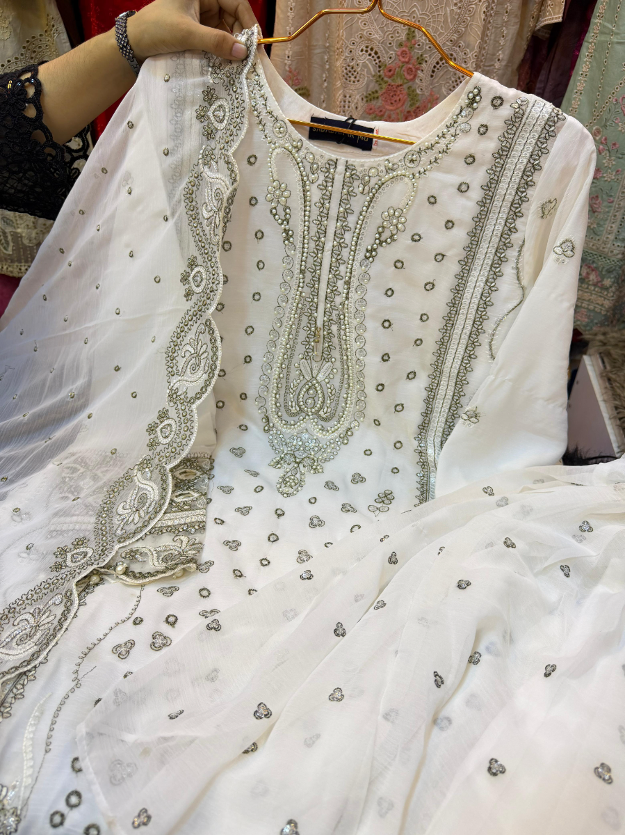Premium Chiffon Gharara with Artisan Detailing