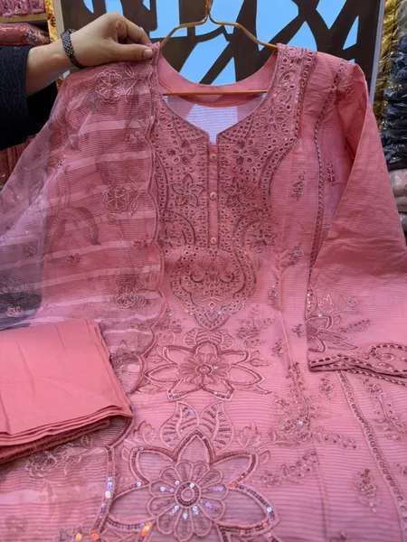 Premium Swizz Lawn Cotton Suit with Decorative Panel Design