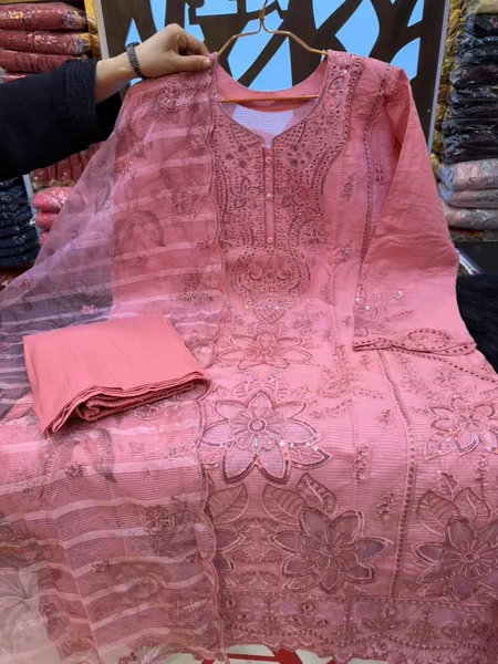 Premium Swizz Lawn Cotton Suit with Decorative Panel Design