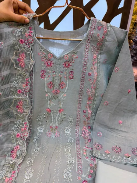 Pakistani Swizz Cotton Printed Suit with Quata Dupatta