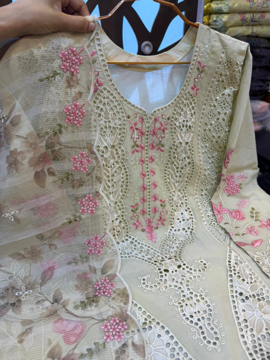 Premium Swizz Lawn Suit with Boring Embroidery Design
