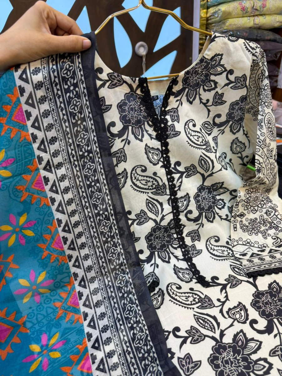 Graceful Swizz Cotton Printed Palazzo Set