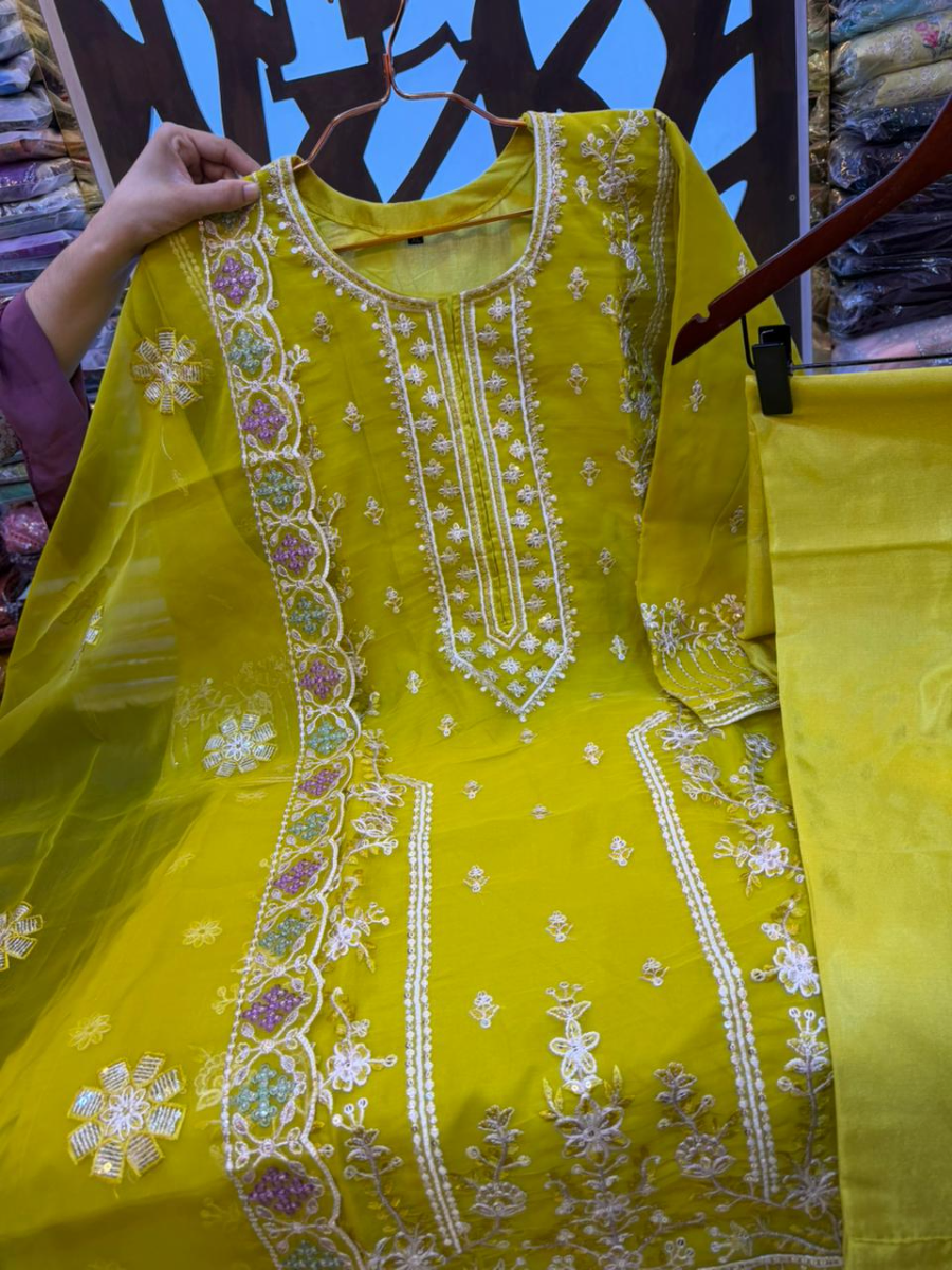 Luxury Organza Embroidered Party Wear Suit