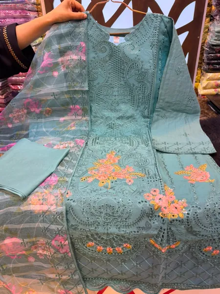 Luxury Swizz Lawn Suit with Rayon Thread Embroidery