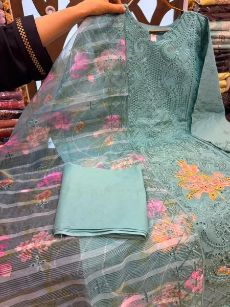 Luxury Swizz Lawn Suit with Rayon Thread Embroidery