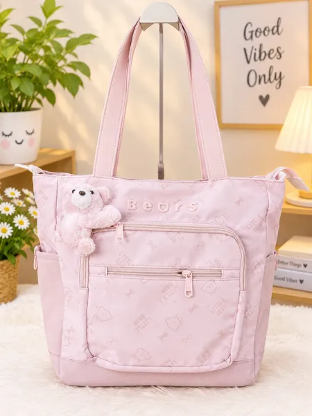 Little Bears Multi-Pocket Tote Bag