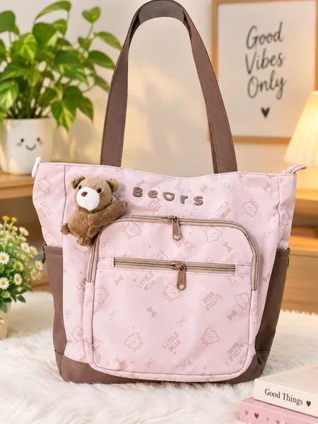 Little Bears Multi-Pocket Tote Bag