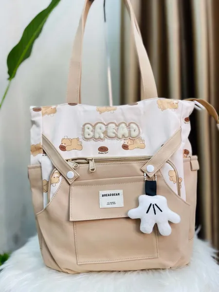 Bread Bear Multi-Pocket Tote Bag 