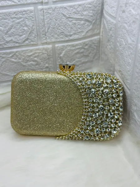 Luxury Golden Crystal Party Clutch – Premium China Imported 
